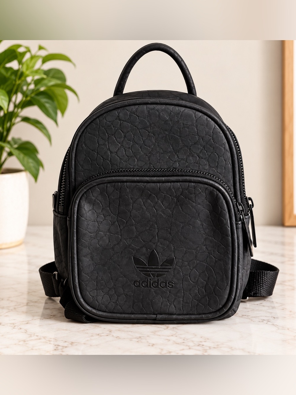 Adidas Originals Black Textured Mini Backpack